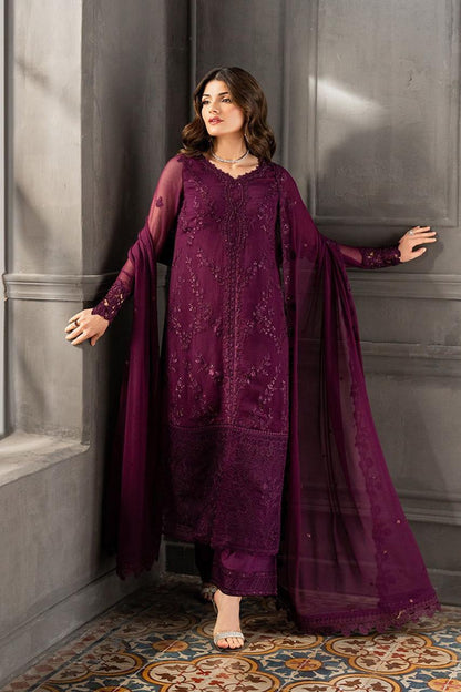 Azure Chiffon Luxury Party Suit – Embroidered Shirt + Chiffon Dupatta + Trouser | Stitched or Unstitched