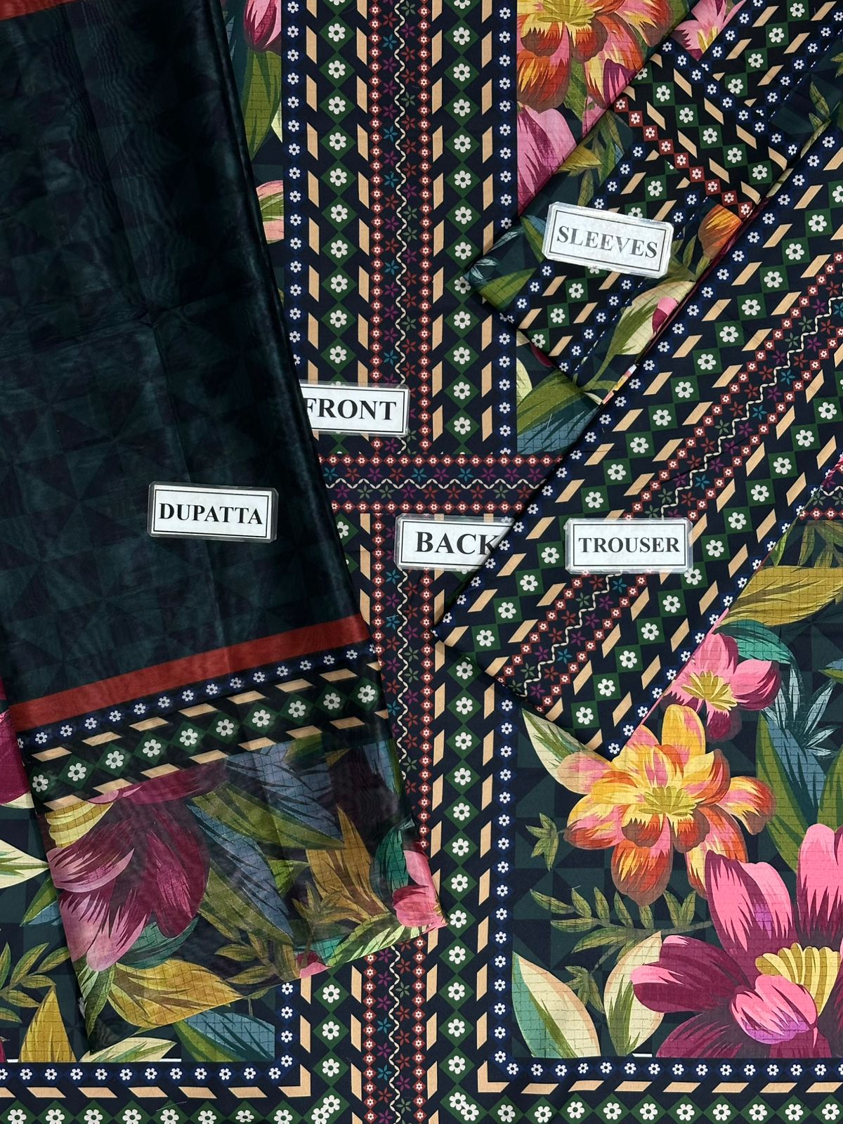 Jazmin Swiss Lawn Casual Suit – Digital Printed Shirt + Digital Dupatta + Trouser | Stitched or Unstitched