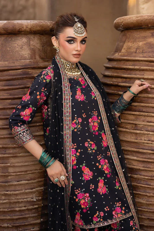 Charizma Shamoz Silk Embroidered 3Piece Suit  Digital Printed Silk Dupatta | Stitched or Unstitched