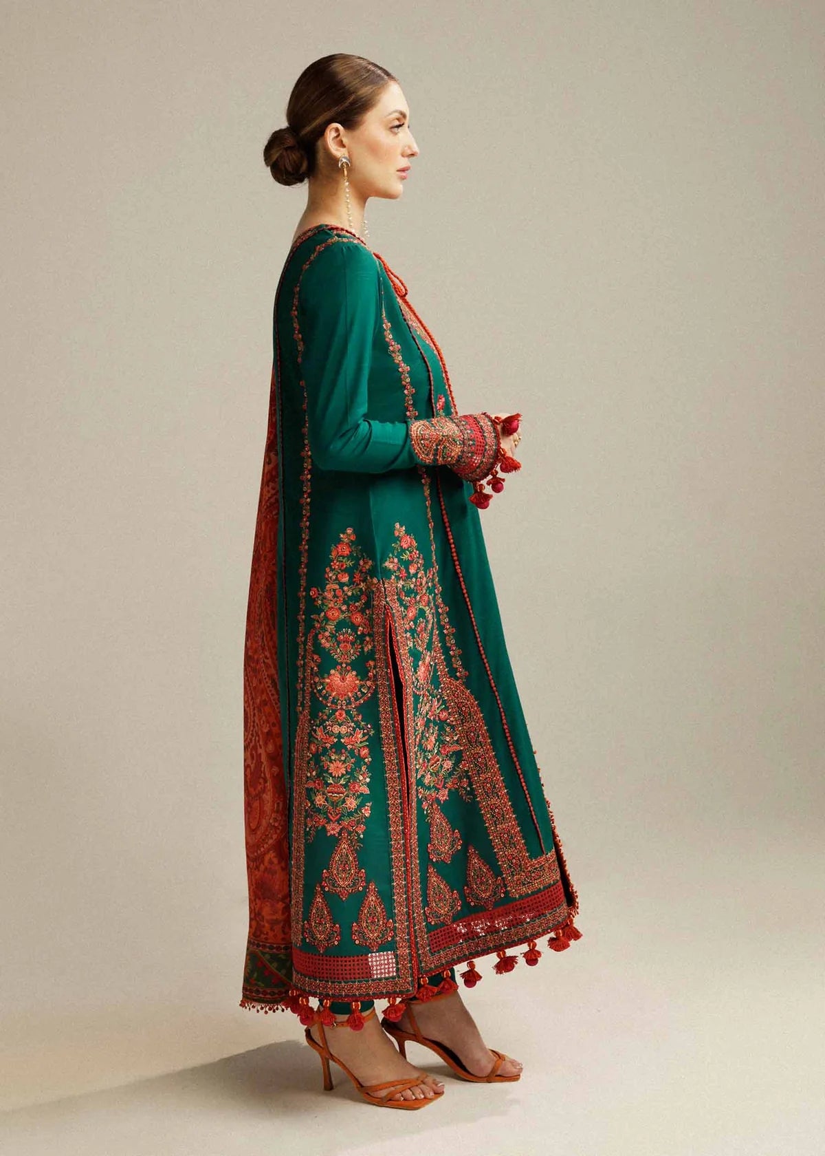 Hussain Rehar Airjet Lawn Casual Suit – Embroidered Shirt + Printed Dupatta + Trouser | Stitched or Unstitched