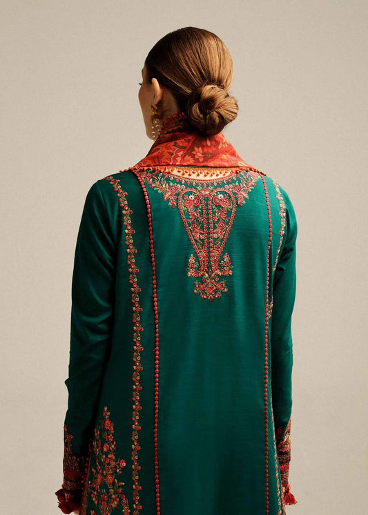 Hussain Rehar Airjet Lawn Casual Suit – Embroidered Shirt + Printed Dupatta + Trouser | Stitched or Unstitched