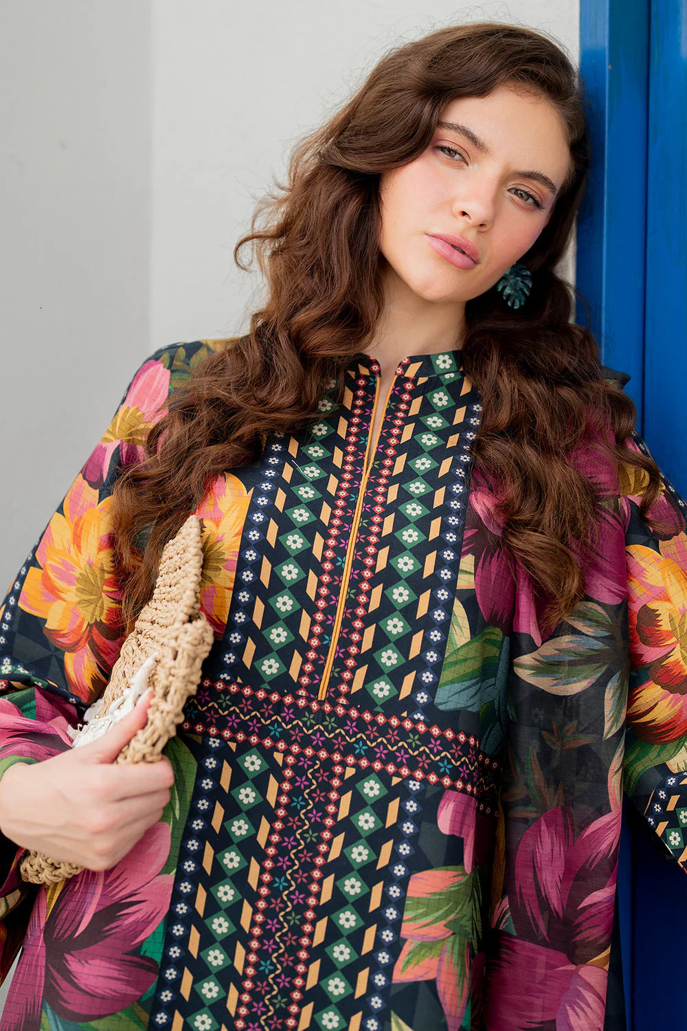 Jazmin Swiss Lawn Casual Suit – Digital Printed Shirt + Digital Dupatta + Trouser | Stitched or Unstitched