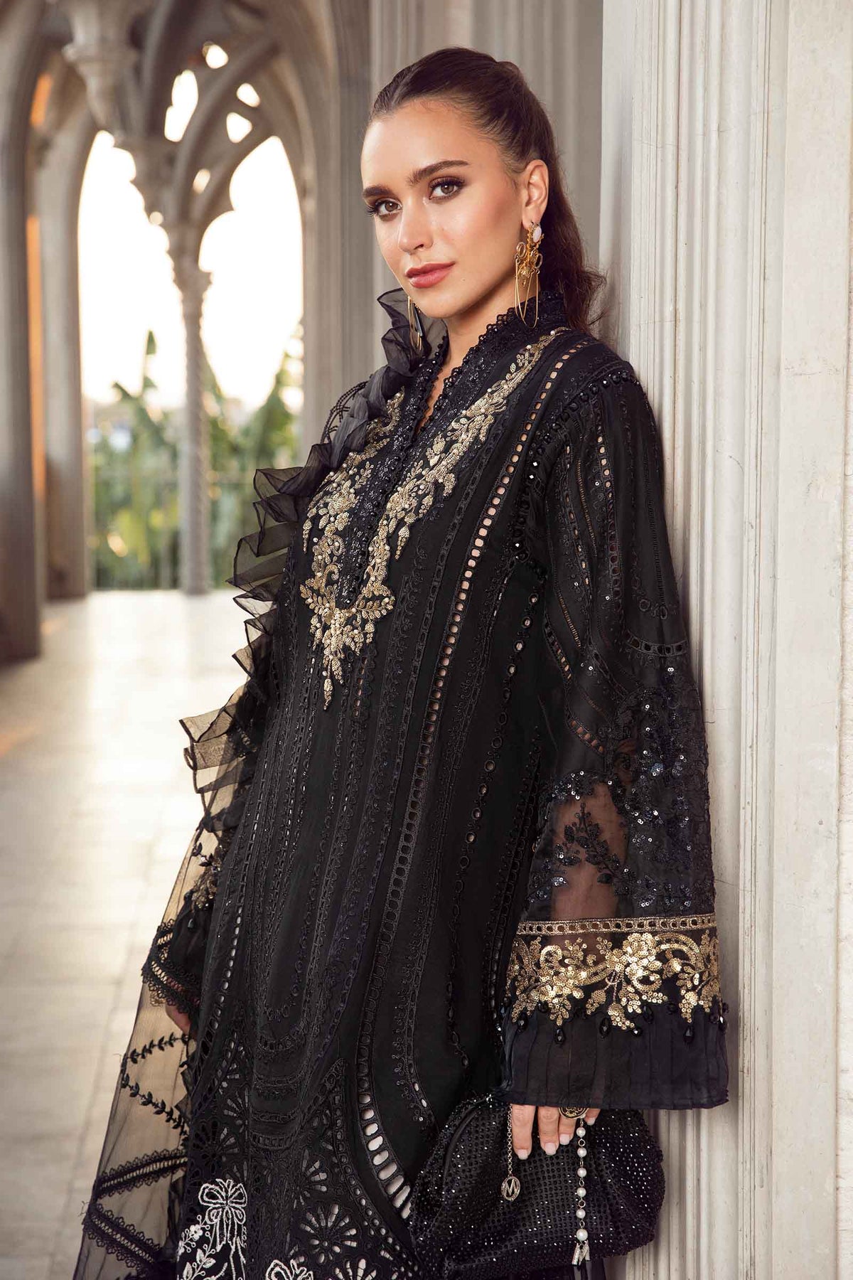 Maria B Chikankari Lawn Formal Suit – Chikankari Shirt + Printed Dupatta + Trouser | Stitched or Unstitched