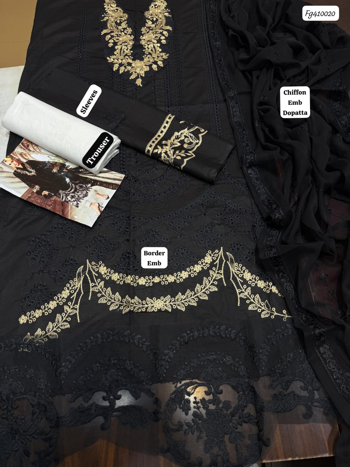 Maria B Chikankari Lawn Formal Suit – Chikankari Shirt + Printed Dupatta + Trouser | Stitched or Unstitched