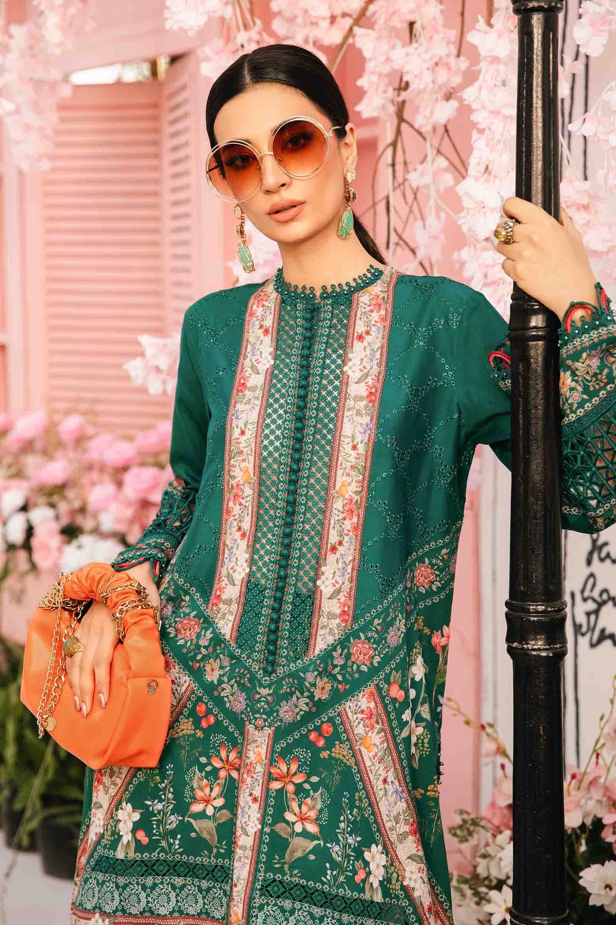 Maria B Printed Lawn Summer Suit – Digital Print Shirt + Printed Dupatta + Trouser | Stitched or Unstitched