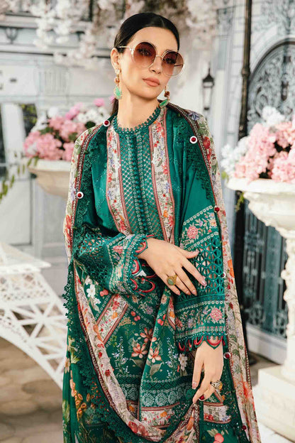 Maria B Printed Lawn Summer Suit – Digital Print Shirt + Printed Dupatta + Trouser | Stitched or Unstitched