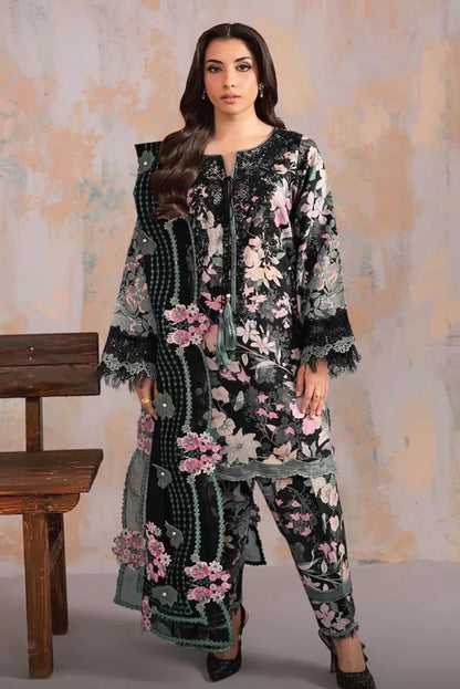 Jade Digital Printed Lawn Semi-Formal Suit – Printed Shirt + Embroidered Dupatta + Trouser | Stitched or Unstitched