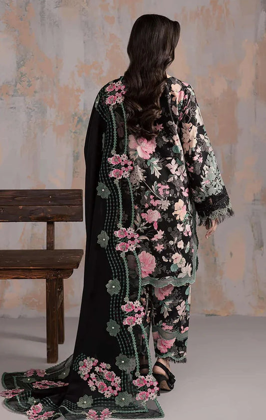 Jade Digital Printed Lawn Semi-Formal Suit – Printed Shirt + Embroidered Dupatta + Trouser | Stitched or Unstitched